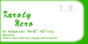 karoly mero business card
